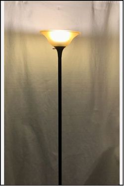 Floor Lamp, Quality Amber Glass Shade