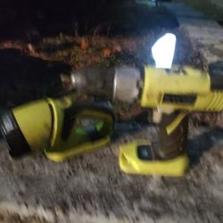 Ryobi Drill And Flash Light 