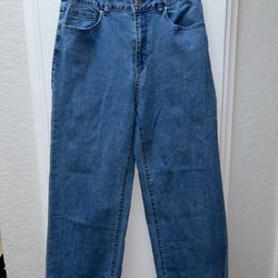 High Waist Blue Denim Boyfriend Jeans