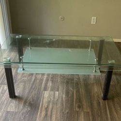2 Tier Glass Coffee Table For Sale!! 
