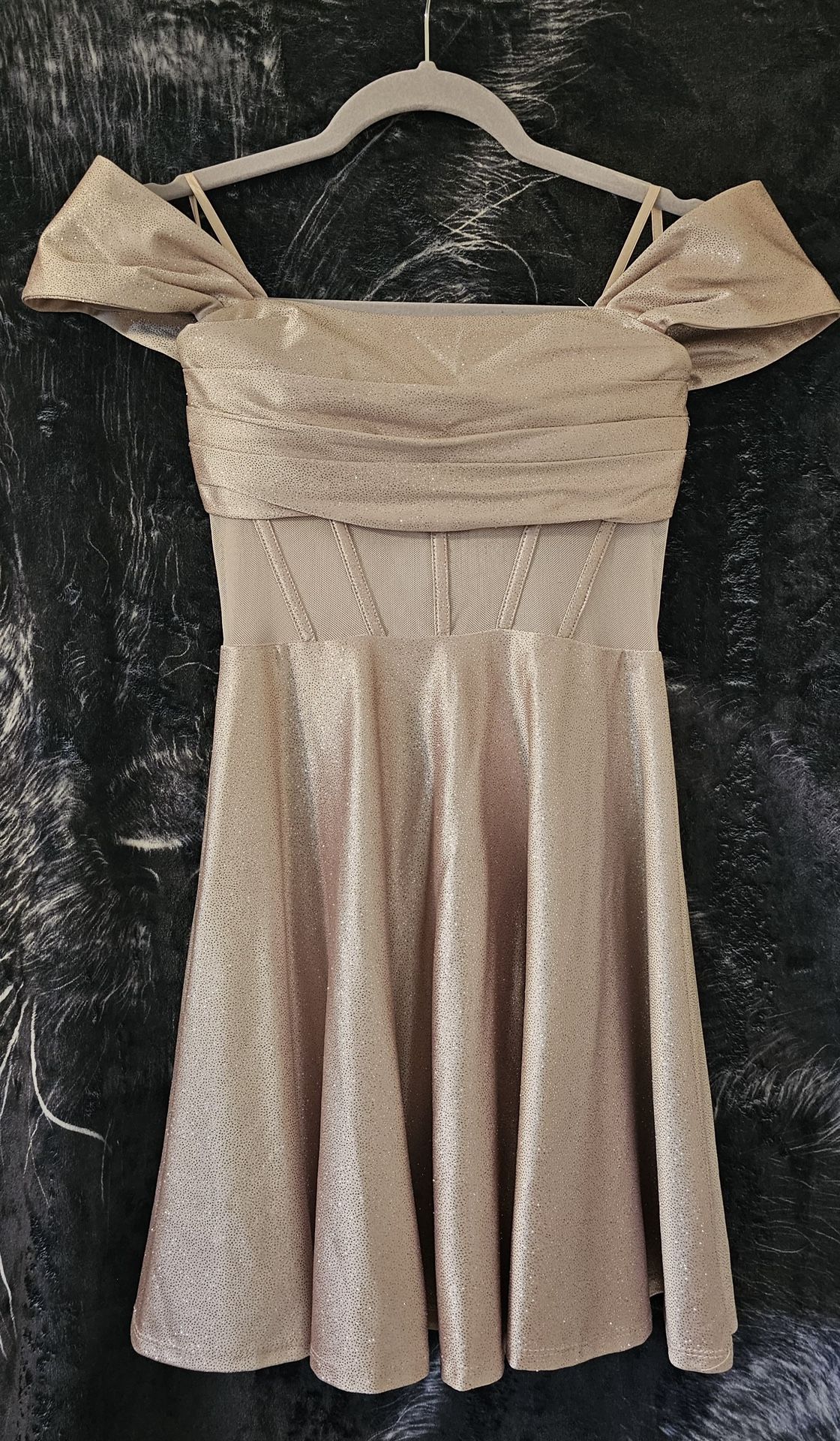 Macys Rose Gold Pink Glittery Dress