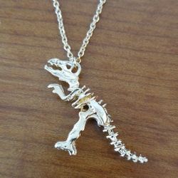 Dinosaur necklace Gold Plated