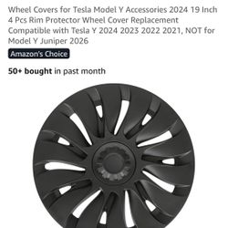Wheel Covers for Tesla Model Y Accessories 2024 19 Inch 4 Pcs Rim Protector Wheel Cover Replacement Compatible with Tesla Y 2024 2023 2022 2021, NOT f