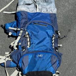 Blue HIGH SIERRA Backpack w/ Internal Frame Tangent 45 - Adjustable Top Bag