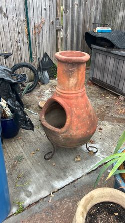 Terracotta Clay Chiminea Outdoor Fire Pit