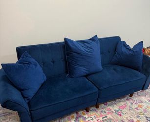 Blue futon