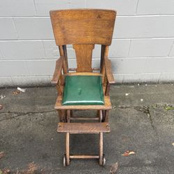 Antique Oak Childrens High Chair