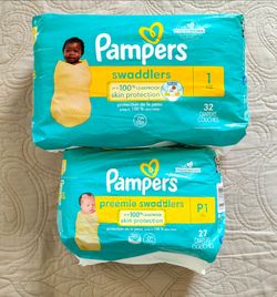 Pampers swaddlers size p1 and 1 Fontana pickup.