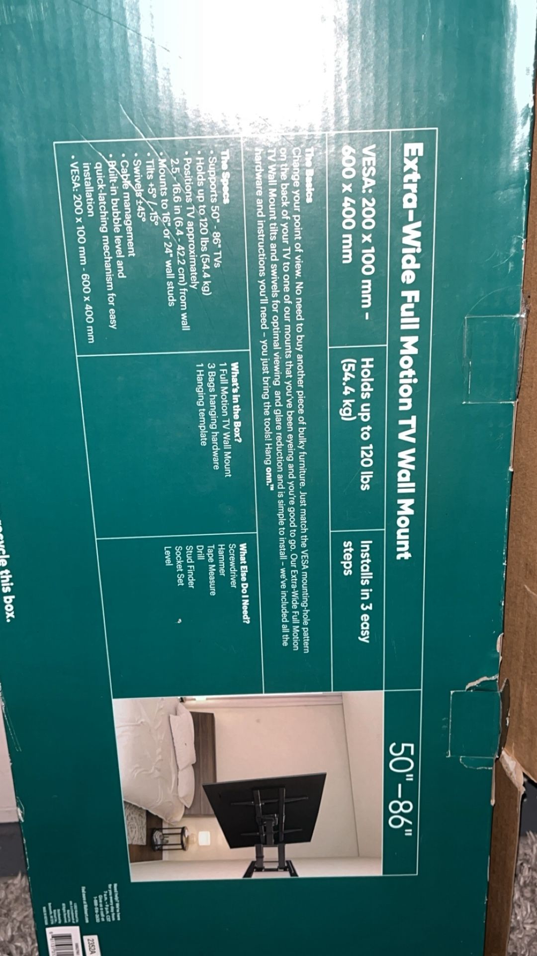 Extra Wide Full Motion Wall Mount