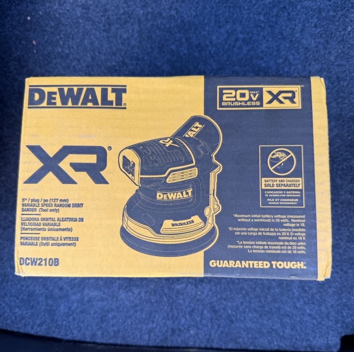 DEWALT XR 20-Volt Brushless Variable Speed Random orbital Cordless Sander with Dust Management