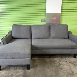 ✨ Light Gray Sectional With Pull Out Sofa Bed - Living Room Furniture Couch