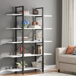 5-Tier Bookshelf, Vintage Style Bookcase