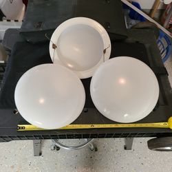 Mid Century Modern, 1965, Glass Ceiling Light Covers (3)