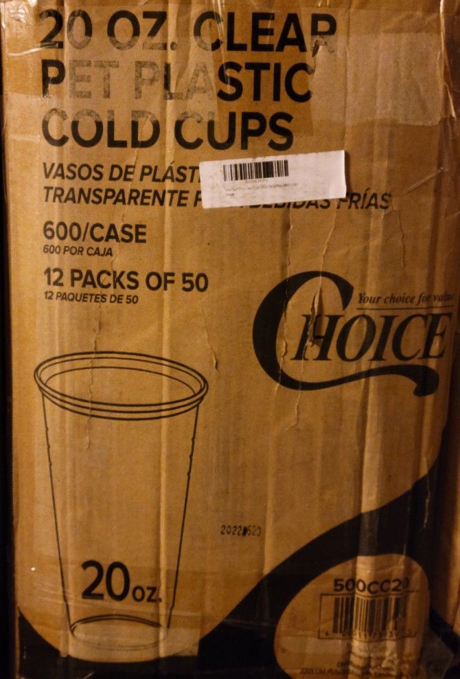 Choice 20oz PET Plastic Cold Cups (600case)