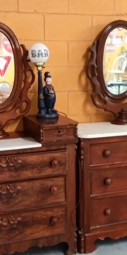 Pair Of Wooden Antique Dressers For Sale