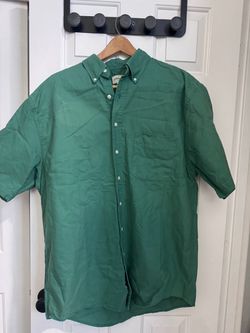 Eddie Bauer Green Short Sleeve Button-Down Shirt size Large Tall
