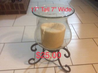 Very Large Candle Holder 17” Tall 7” Wide