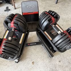 n Bowflex 552 Adjustable Dumbbells With Stand