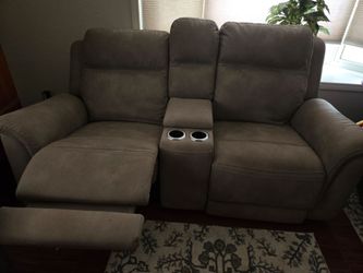 Two Love Seats with Recliners like new