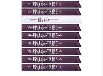 Bride Tribe Sash Set – 1 Bride + 8 Bridesmaids