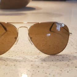 Ray Ban Avaitors Gold Frame Brown Lens 62mm