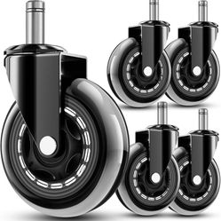 Black / Grey Chair Wheels Replacement Set $15