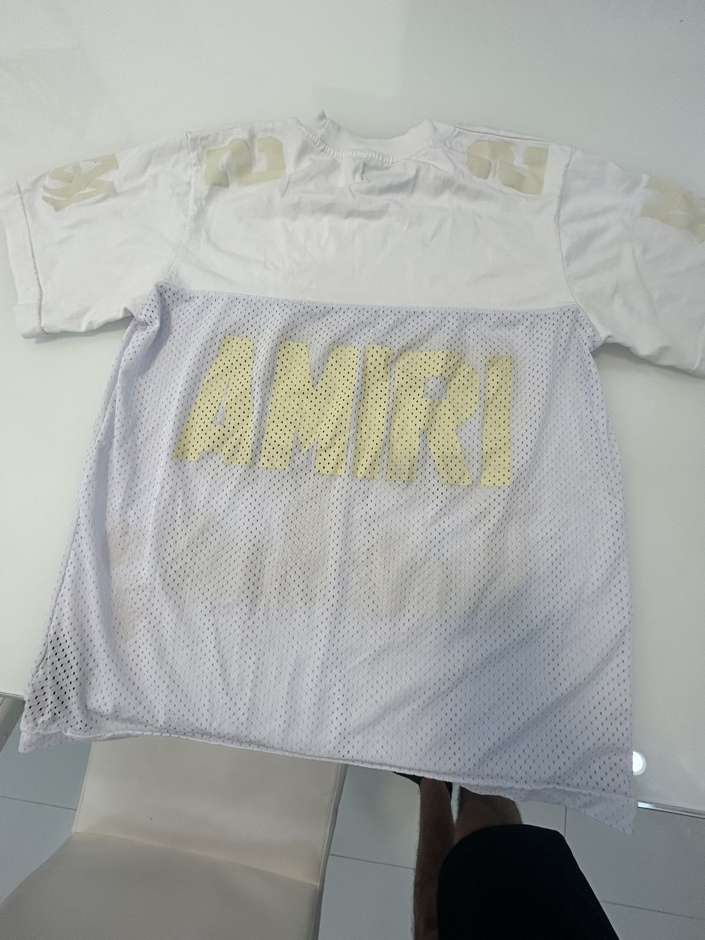 Amiri Mesh Jersey T-Shirt White 22 Back Logo Size medium