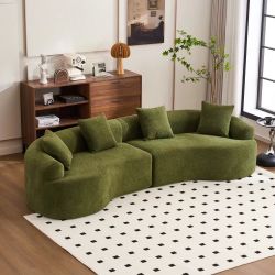 New Curved Sectional.  Chenille Fabric.  High Density Foam.  110” X 45”Dx22”H.  Free Delivery!