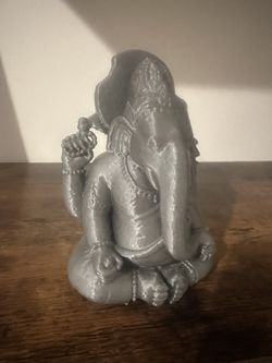Screen Printed Ganesha elephant (Silver) 