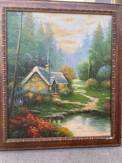 Landscape Painting with Ornate Frame