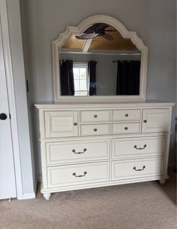 Ashley Furniture Solid Wood Dresser with Mirror