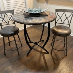 3-Piece Bistro/Pub Table Set (Grey & Black)