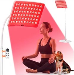 Red Light Therapy for Body, Red Light Therapy for Face Lamp with Adjustable Stand 660nm Red Light & 850nm Near Infrared Light Therapy for Body LED Red