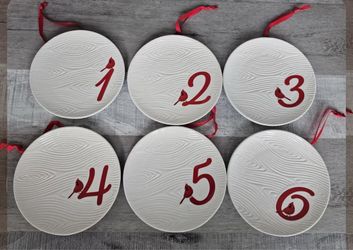 Set of 6 Cardinal Christmas Ornament Plates