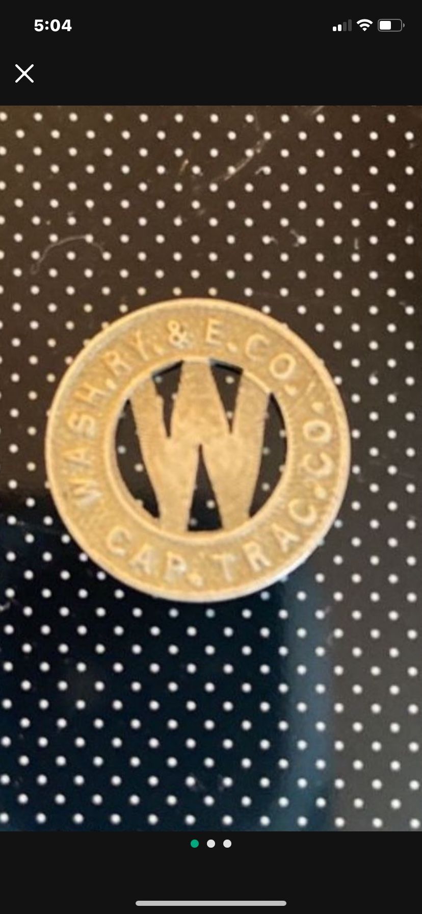 Washington, District Of Columbia Washington Ry. & E. Co. One Fare Transit Token