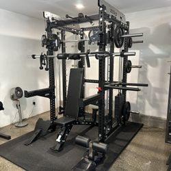 Smith Machine 400 | Adjustable Bench | 245lb Cast Iron Olympic Weights | 7ft Olympic Bar | Fitness | Gym Equipment | FREE DELIVERY/INSTALLATION 🚚 🛠️