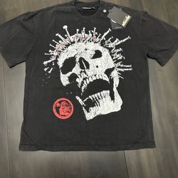 🔥 Hellstar Black Skull Graphic Tee
