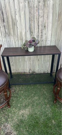 Industrial Console Table Wood and Metal