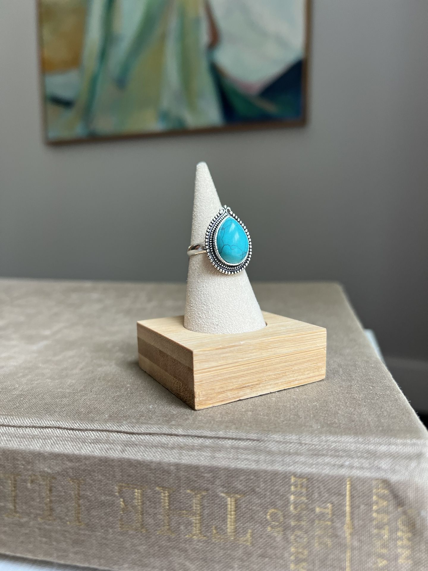 Adjustable Turquoise Gemstone Ring ( firm on price )