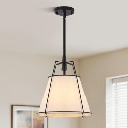 Klgxnrd Black Farmhouse Pendant Light, 12.5" Cage Kitchen Island Lighting