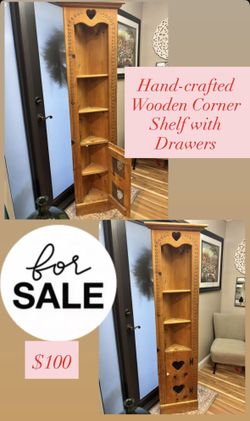 Hand-Crafted Wooden Corner Shelf