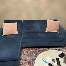 84” Chenille Reversible Sleeper Sofa & Chaise