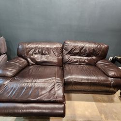 Brown Leather Electric Reclining Sofa – Power Recliner