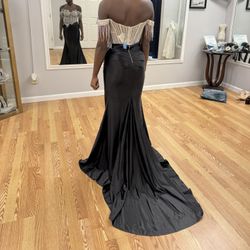 silver and black small prom dress
