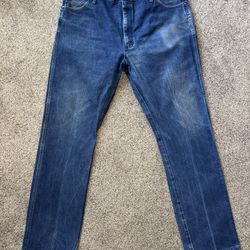 Wrangler 13MWZ Cowboy Cut Blue Jeans Men's 42x34 Western Fit 100% Cotton