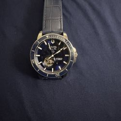 Bulova Classic Marine Star Automatic Blue Leather Strap Watch | 45mm |