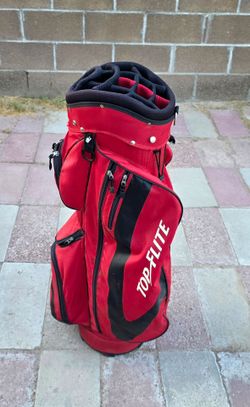 Top-Flite cart Golf Bag Red Black 14-Way Divider Strap Carry Bag