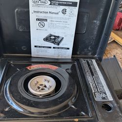 Working camping stove with case & canister portable cooktop hot plate