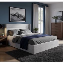 QUEEN SIZE PLATFORM BED FRAME WITH STORAGE NEW IN BOX NO MATTRESS INCLUIDED