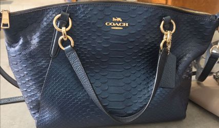 Navy textured Coach bag